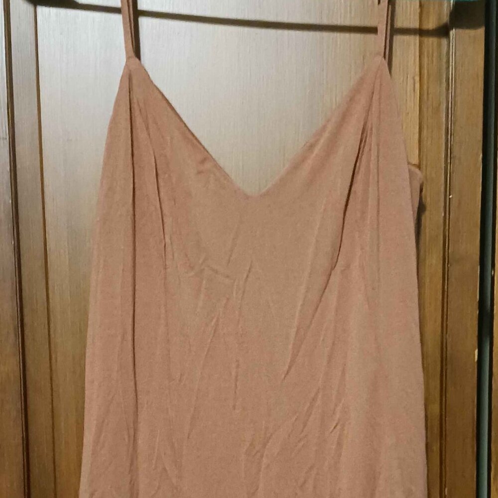 Hyfve tan spaghetti strap midi dress